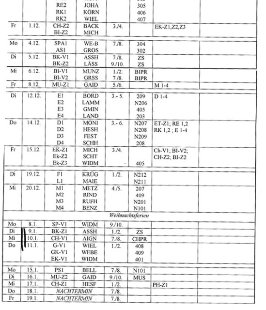 Klausurenplan 13.1 (2. Teil)