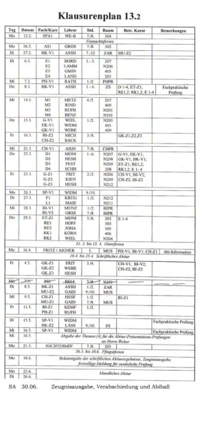 Klausurenplan 13.2 - Der letzte;)